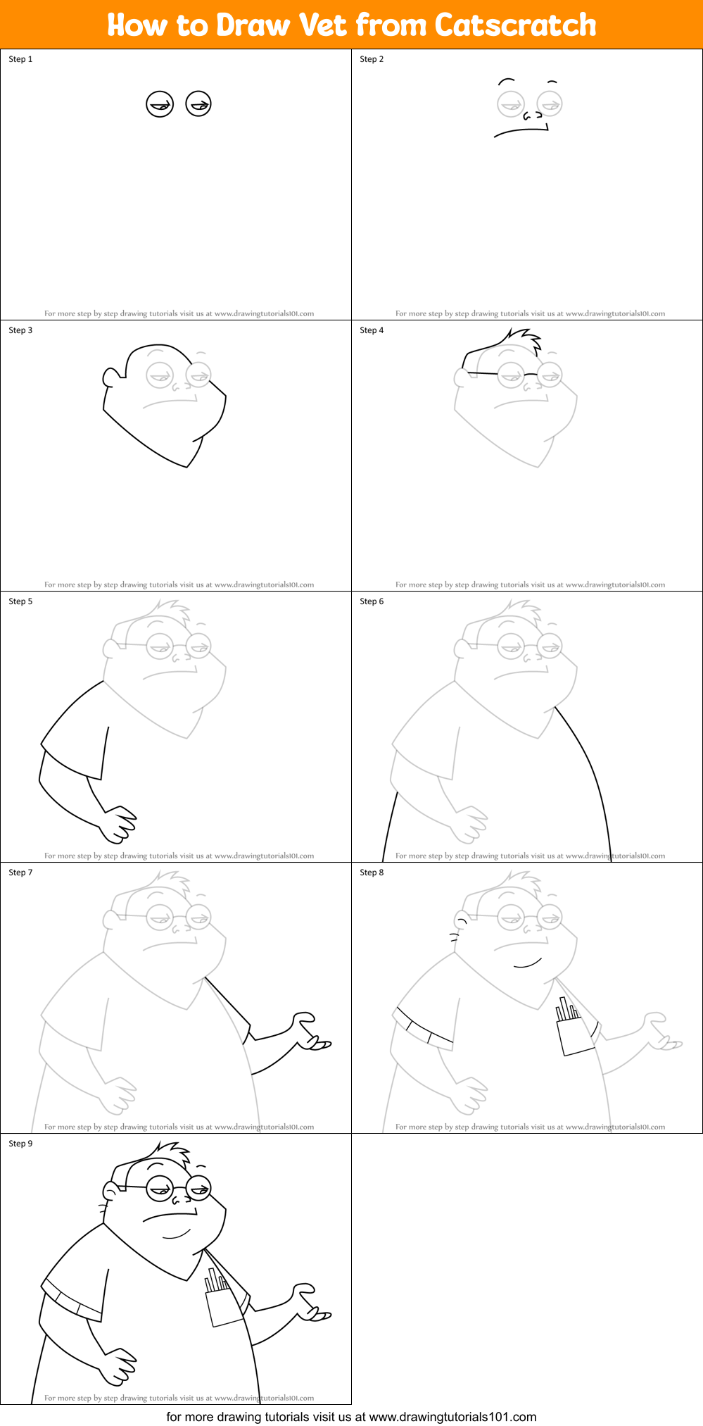 How to Draw Vet from Catscratch Printable Step by Step