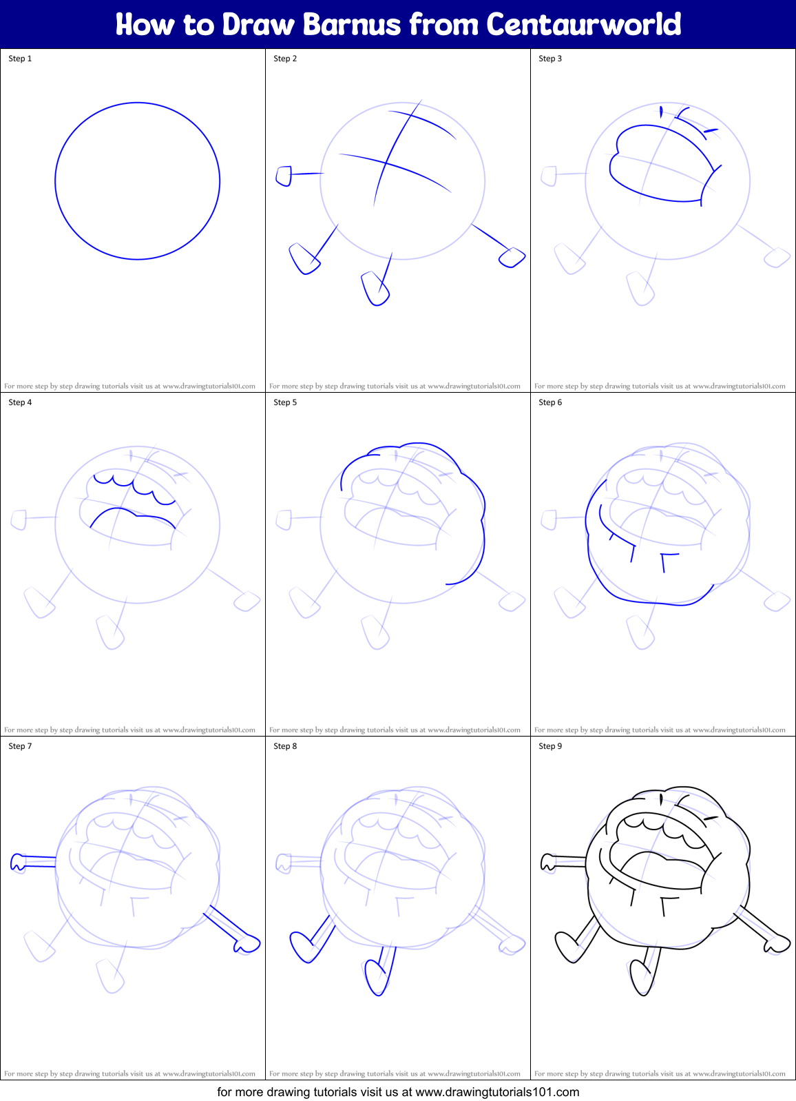 How to Draw Barnus from Centaurworld Printable Step by Step