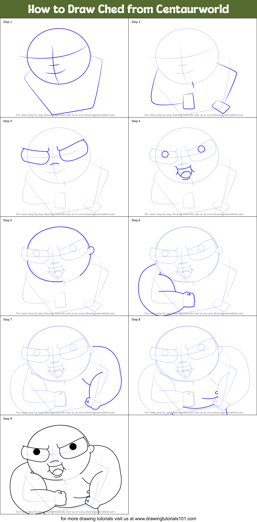 How to Draw Ched from Centaurworld Printable Step by Step