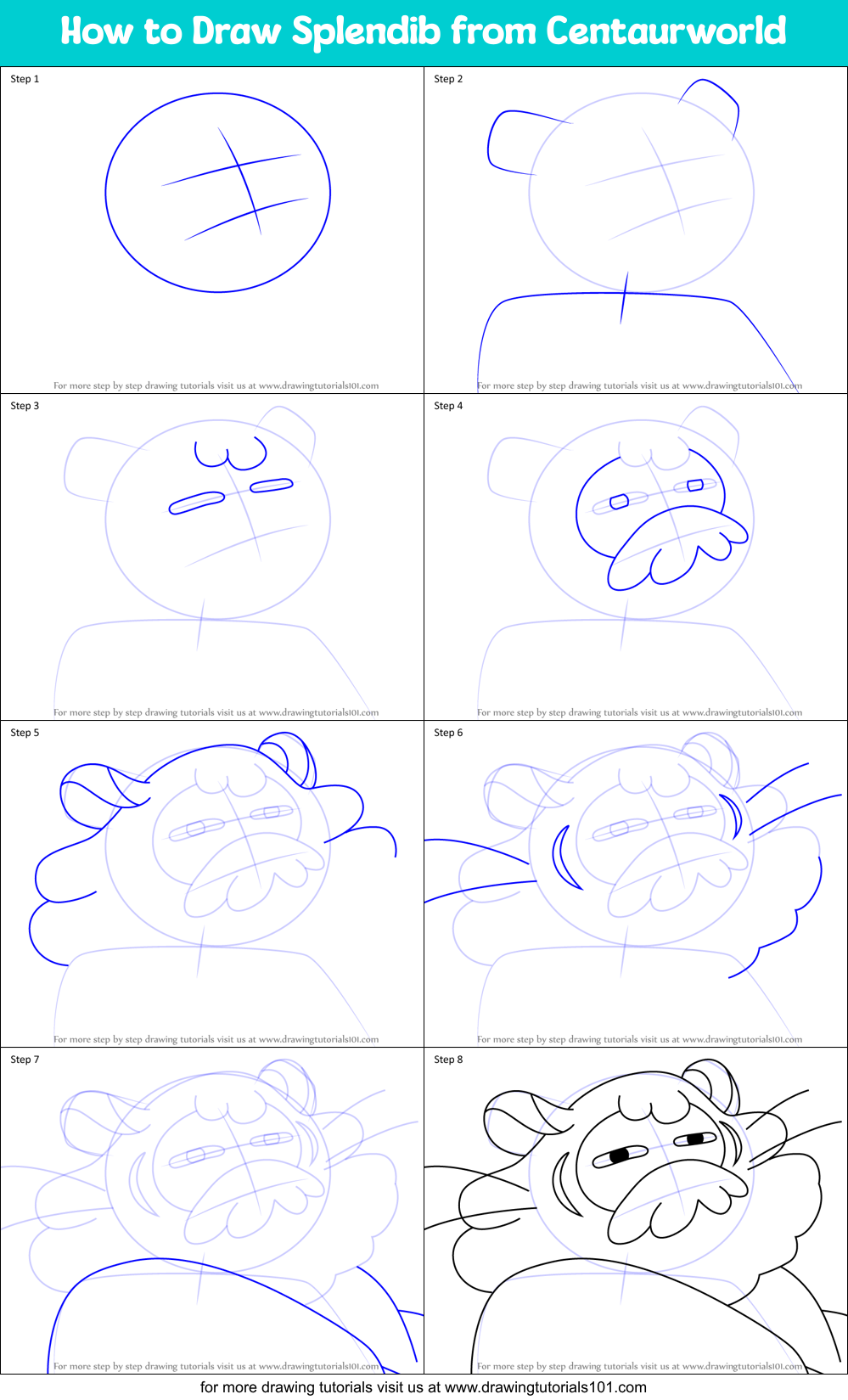 How to Draw Splendib from Centaurworld Printable Step by Step