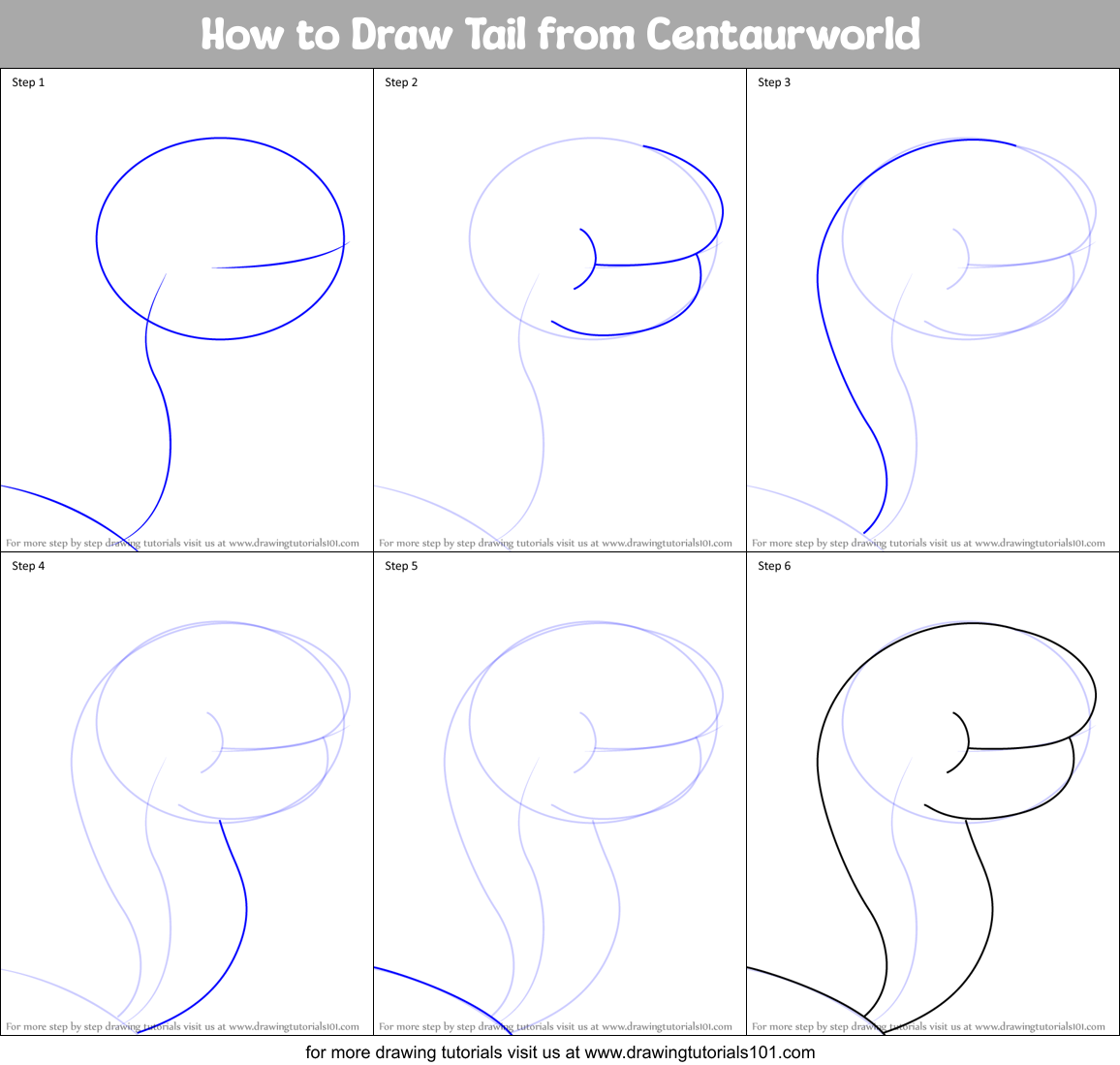 How to Draw Tail from Centaurworld Printable Step by Step