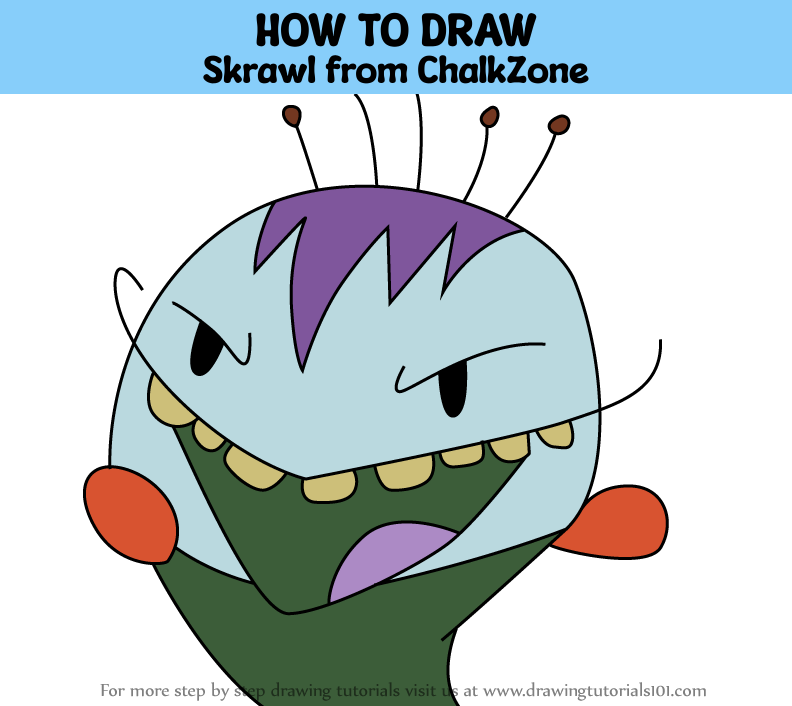 How to Draw Skrawl from ChalkZone (ChalkZone) Step by Step
