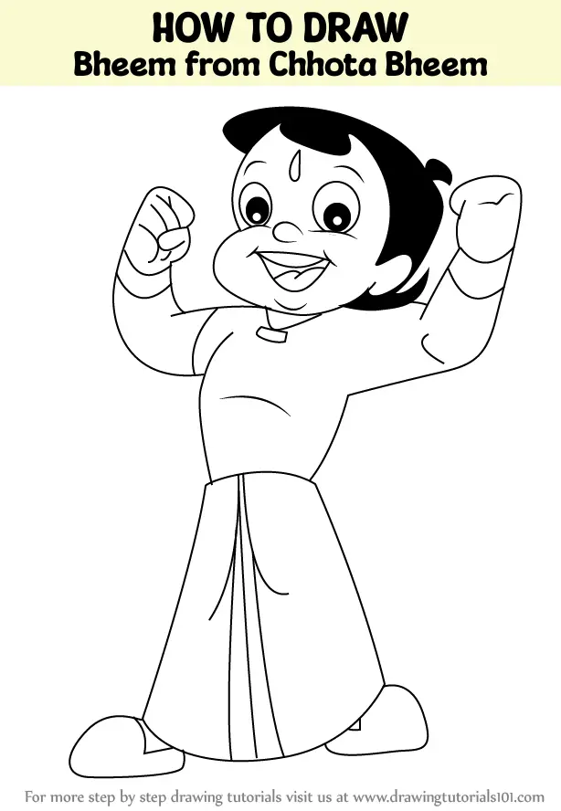 How to draw chhota bheem easy with Pencil || chota bheem drawing step by  step | Tutorial for Kids - YouTube