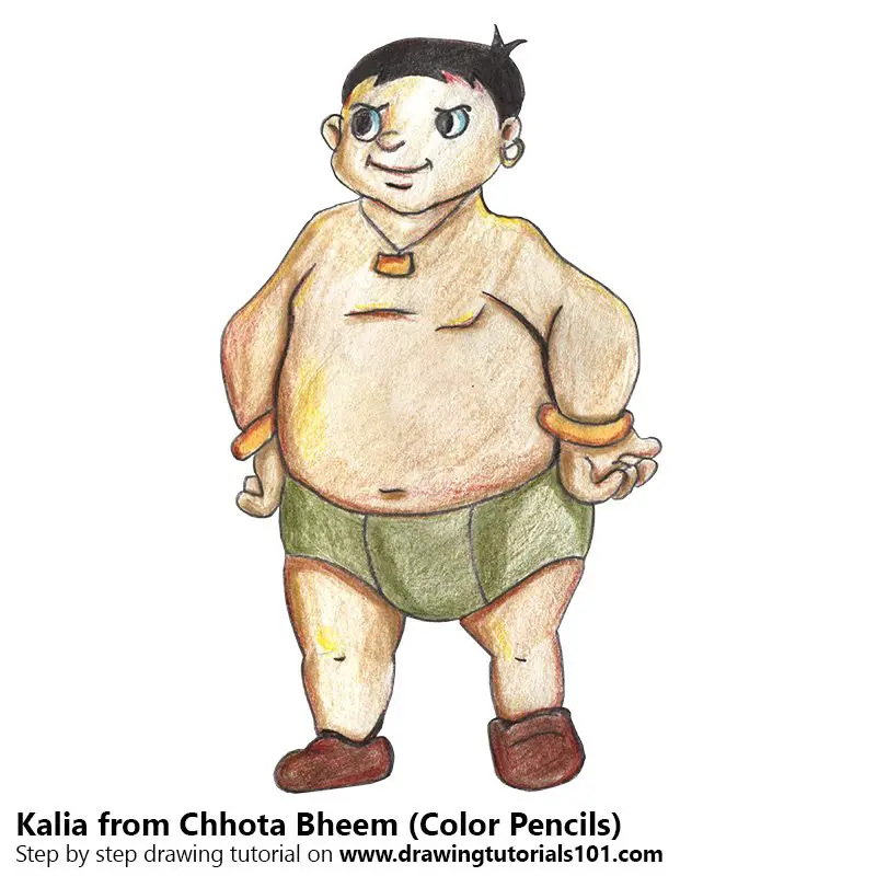 How to Draw Kalia from Chhota Bheem Color Pencil Drawing