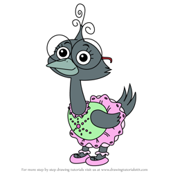 How to Draw Mona Emu from Chip and Potato