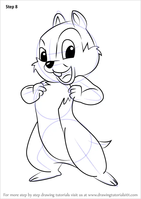 Learn How to Draw Chip from Chip and Dale (Chip 'n' Dale) Step by Step