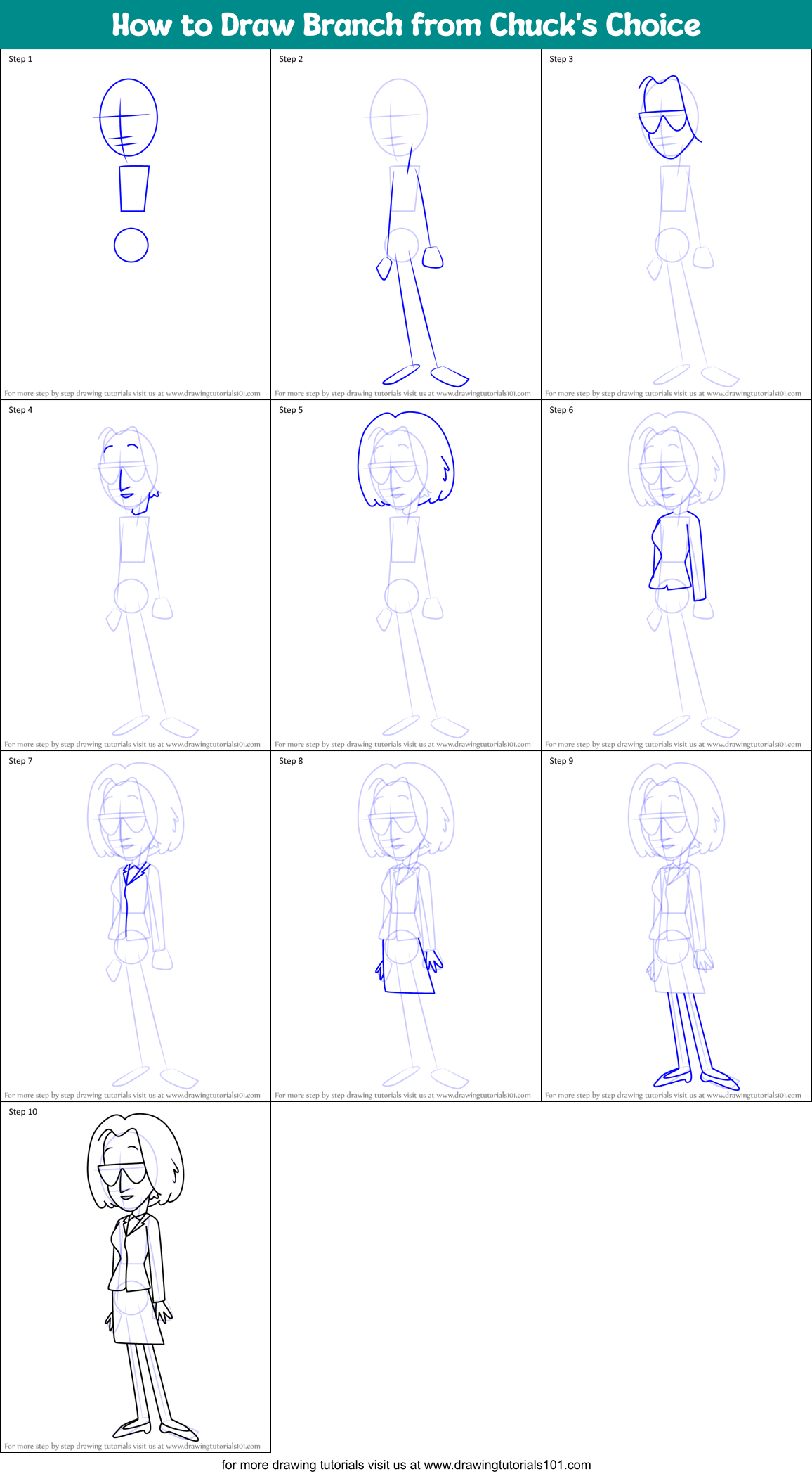 How to Draw Branch from Chuck's Choice Printable Step by Step