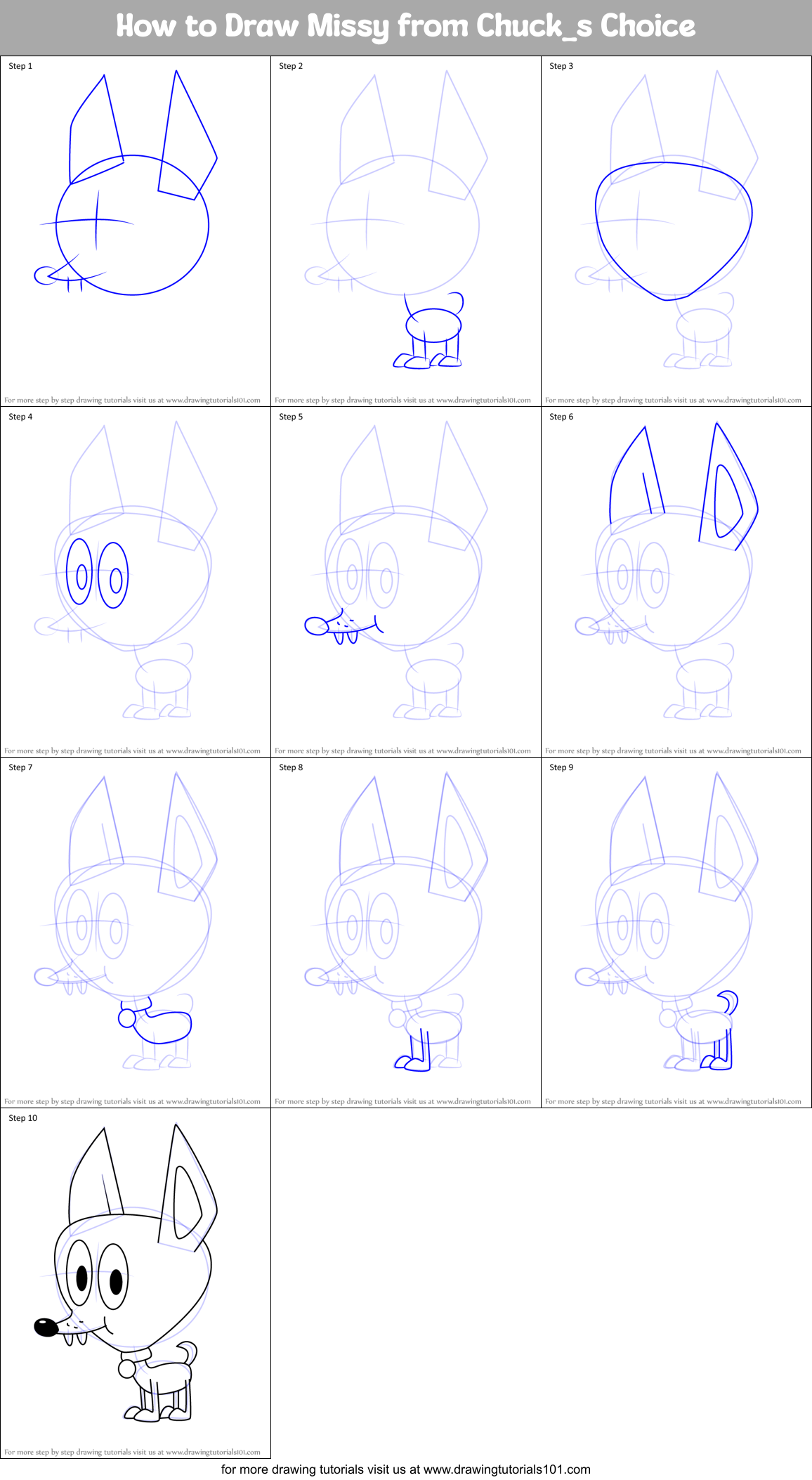 How to Draw Missy from Chuck_s Choice Printable Step by Step
