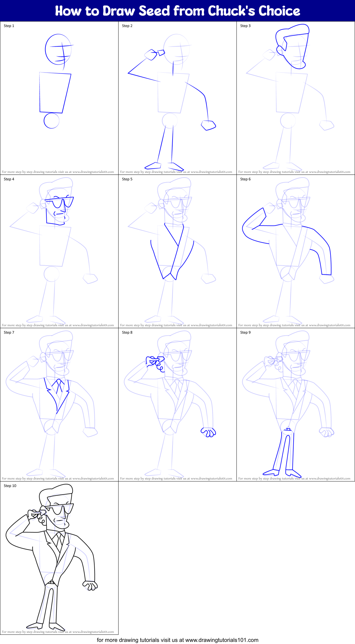 How to Draw Seed from Chuck's Choice Printable Step by Step