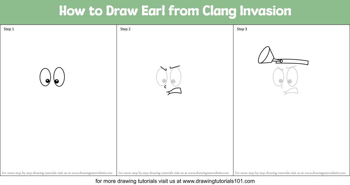 How to Draw Earl from Clang Invasion Printable Step by Step