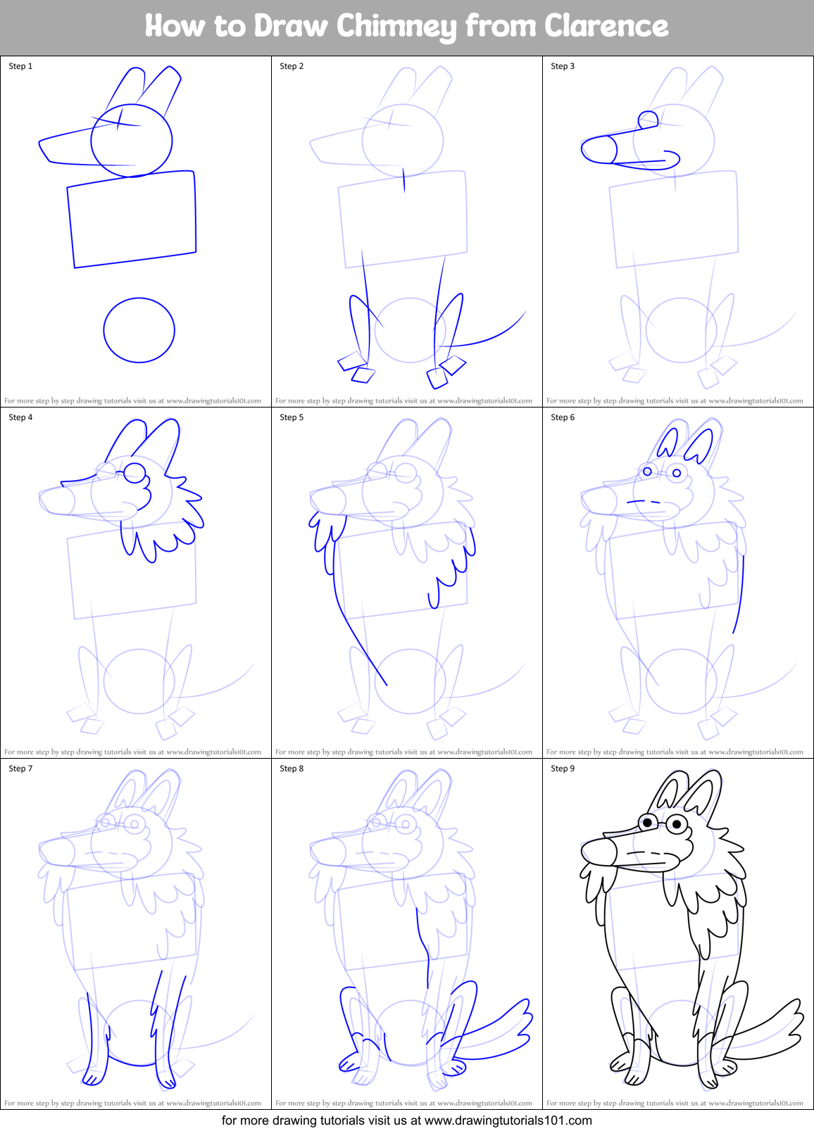 How to Draw Chimney from Clarence Printable Step by Step