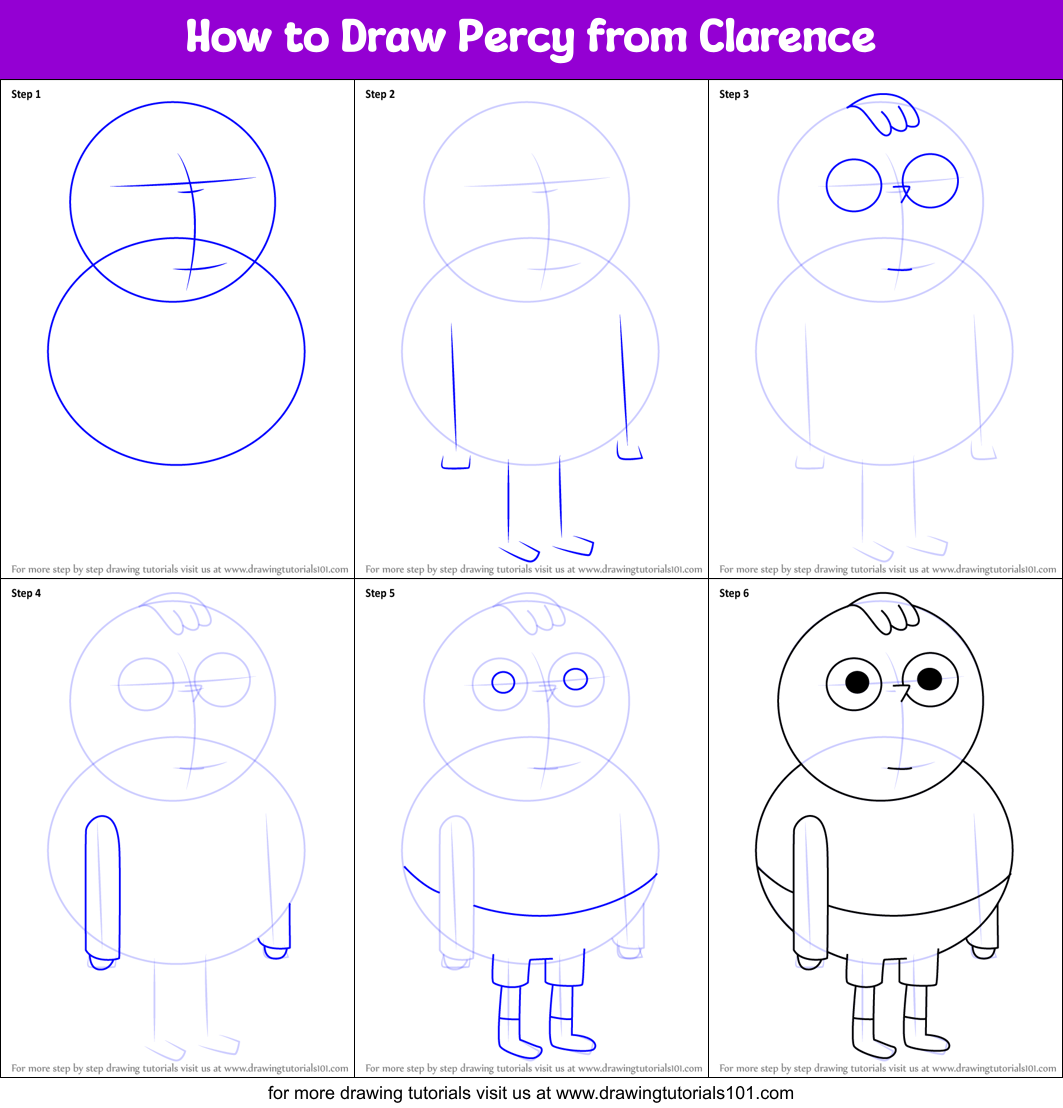 How to Draw Percy from Clarence Printable Step by Step