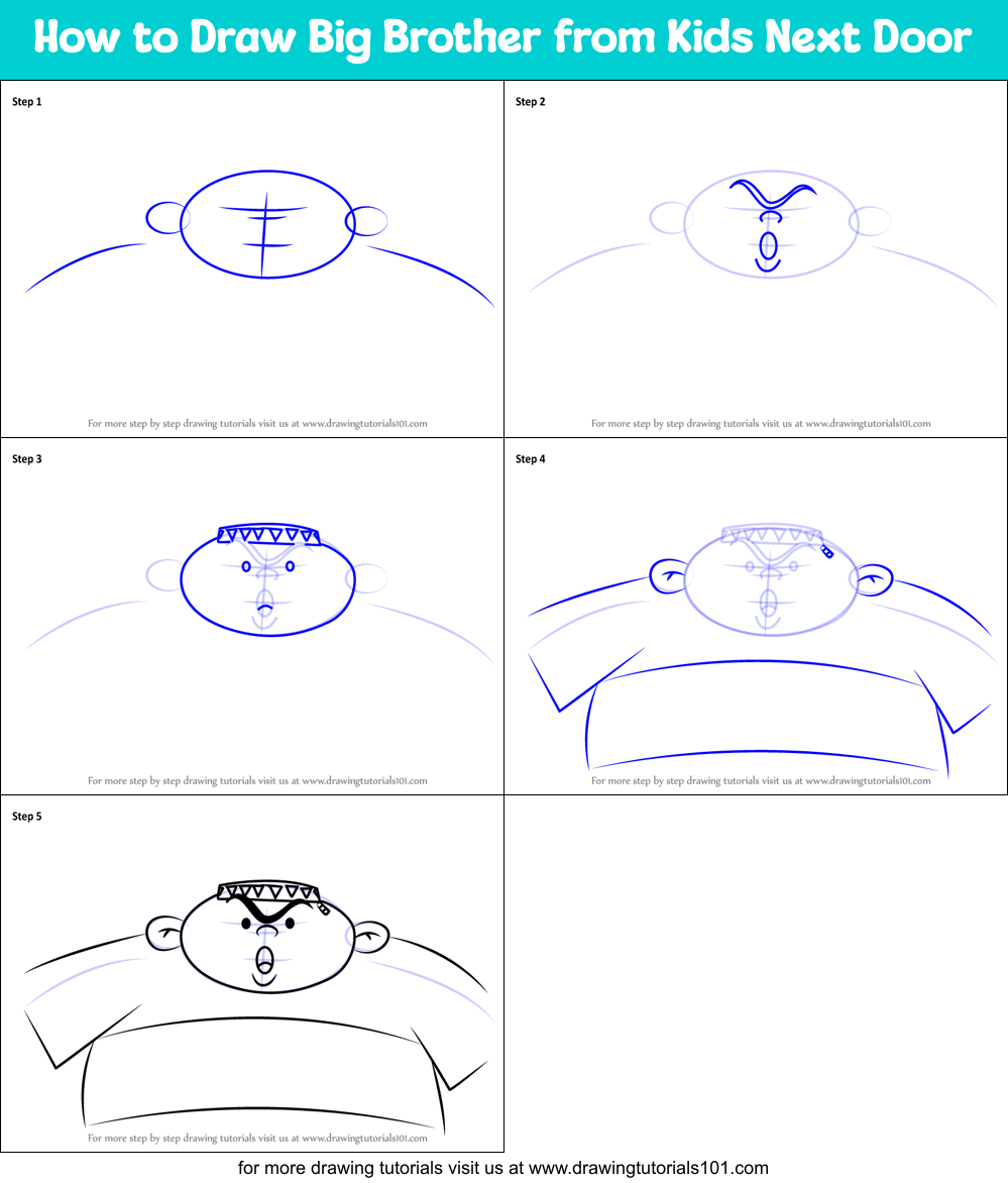 How to Draw Big Brother from Kids Next Door Printable Step by Step