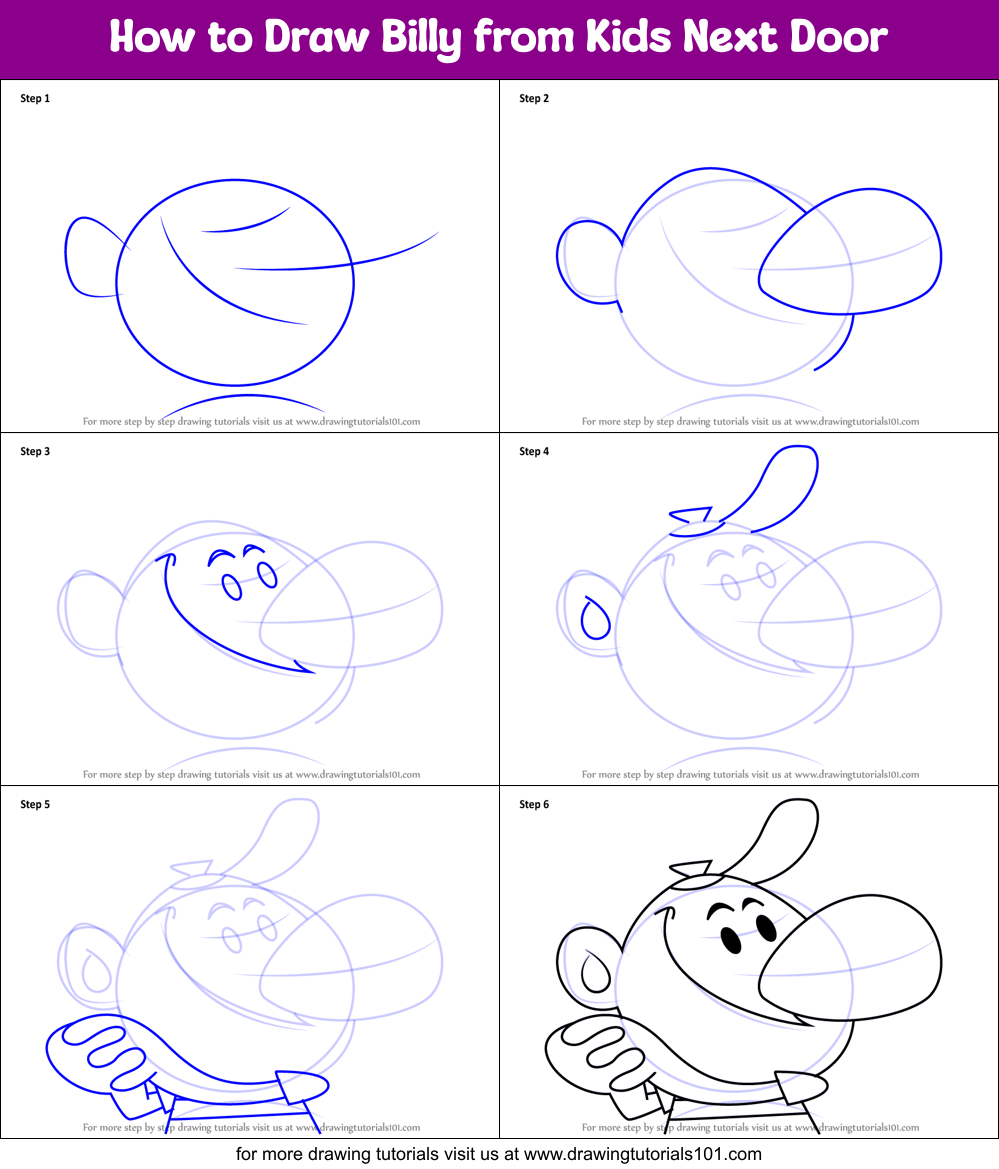 How to Draw Billy from Kids Next Door Printable Step by Step