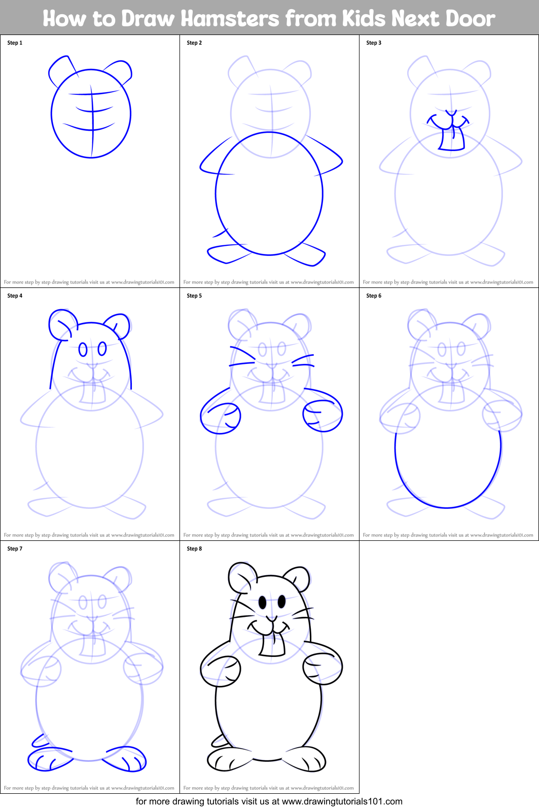 How to Draw Hamsters from Kids Next Door Printable Step by Step