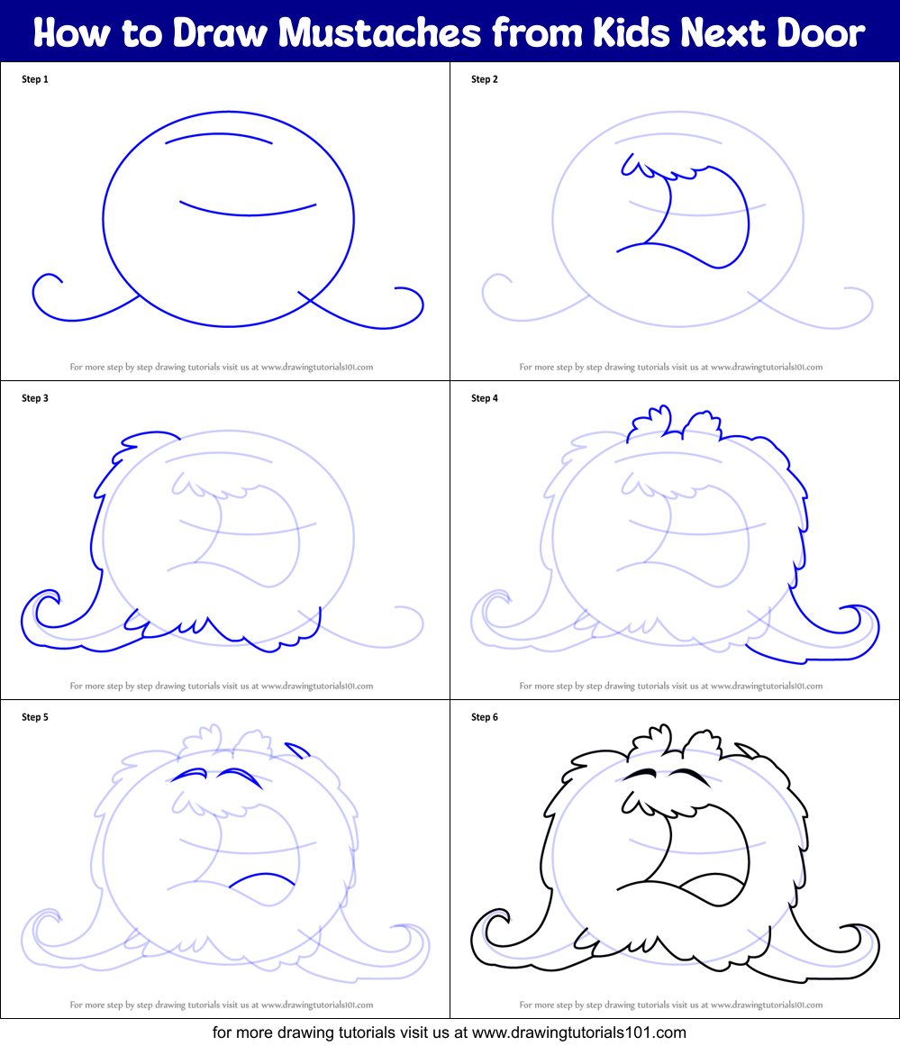 How to Draw Mustaches from Kids Next Door Printable Step by Step