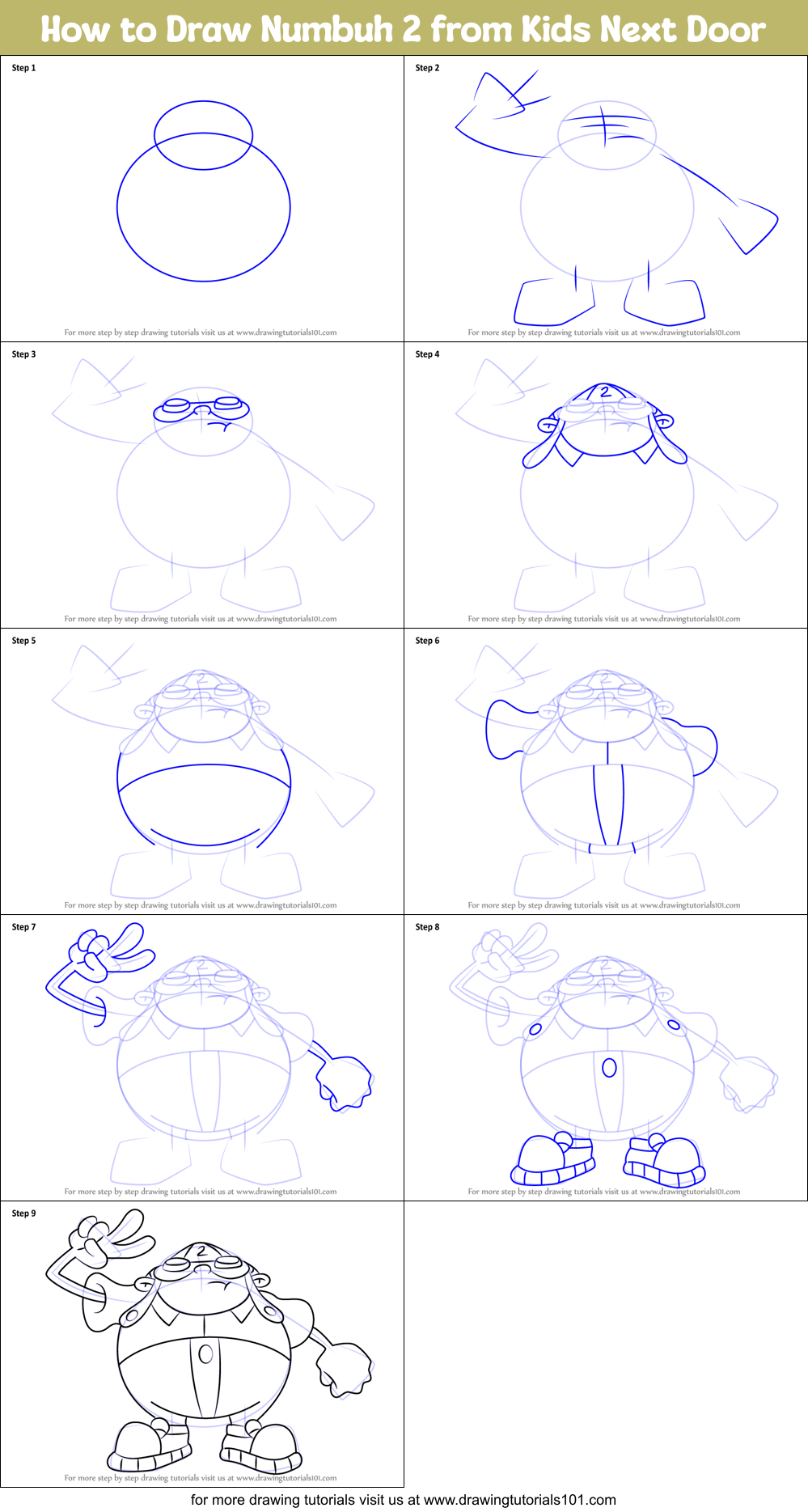 How to Draw Numbuh 2 from Kids Next Door Printable Step by Step