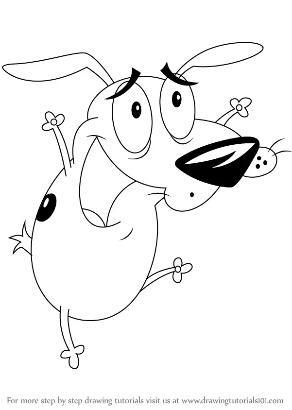 Learn How To Draw Courage From Courage The Cowardly Dog Courage The Cowardly Dog Step By Step Drawing Tutorials