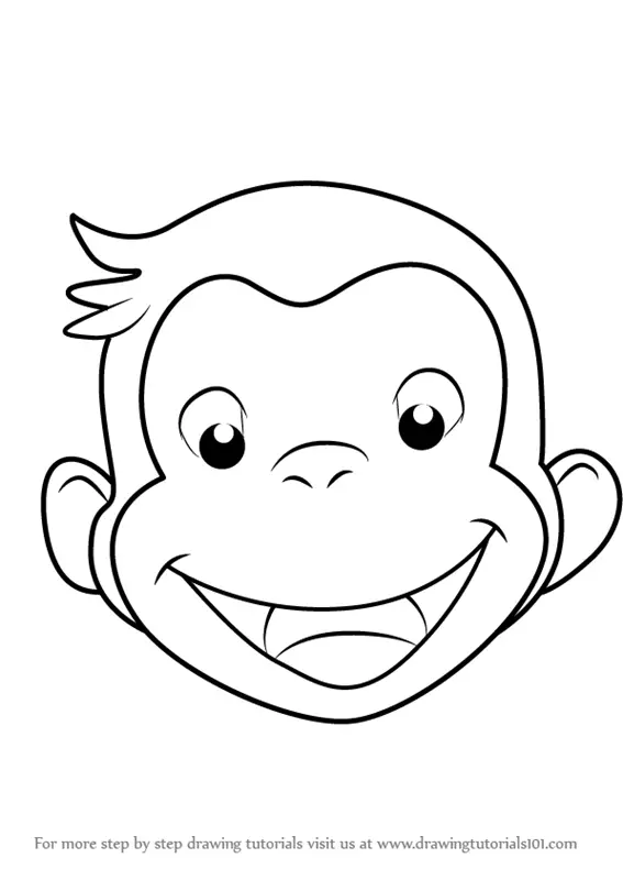 Learn How to Draw Curious George Face (Curious George) Step by Step