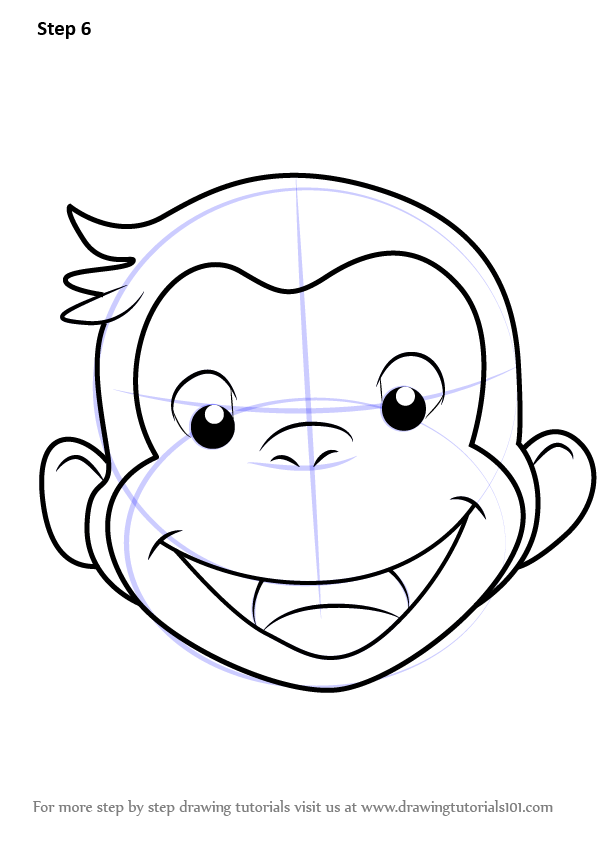 Learn How to Draw Curious George Face (Curious George) Step by Step