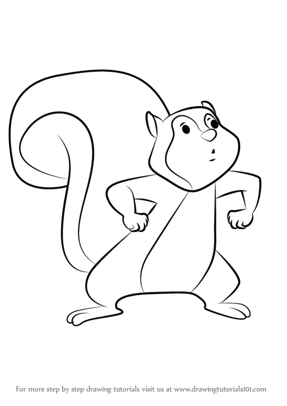 How to Draw Jumpy Squirrel from Curious George (Curious George) Step by ...