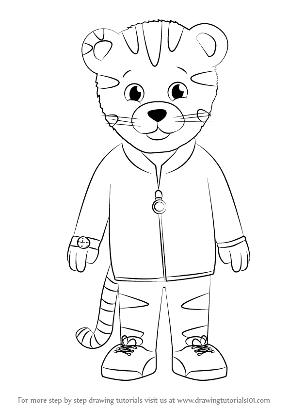 Learn How to Draw Daniel Striped Tiger from Daniel Tiger's Neighborhood