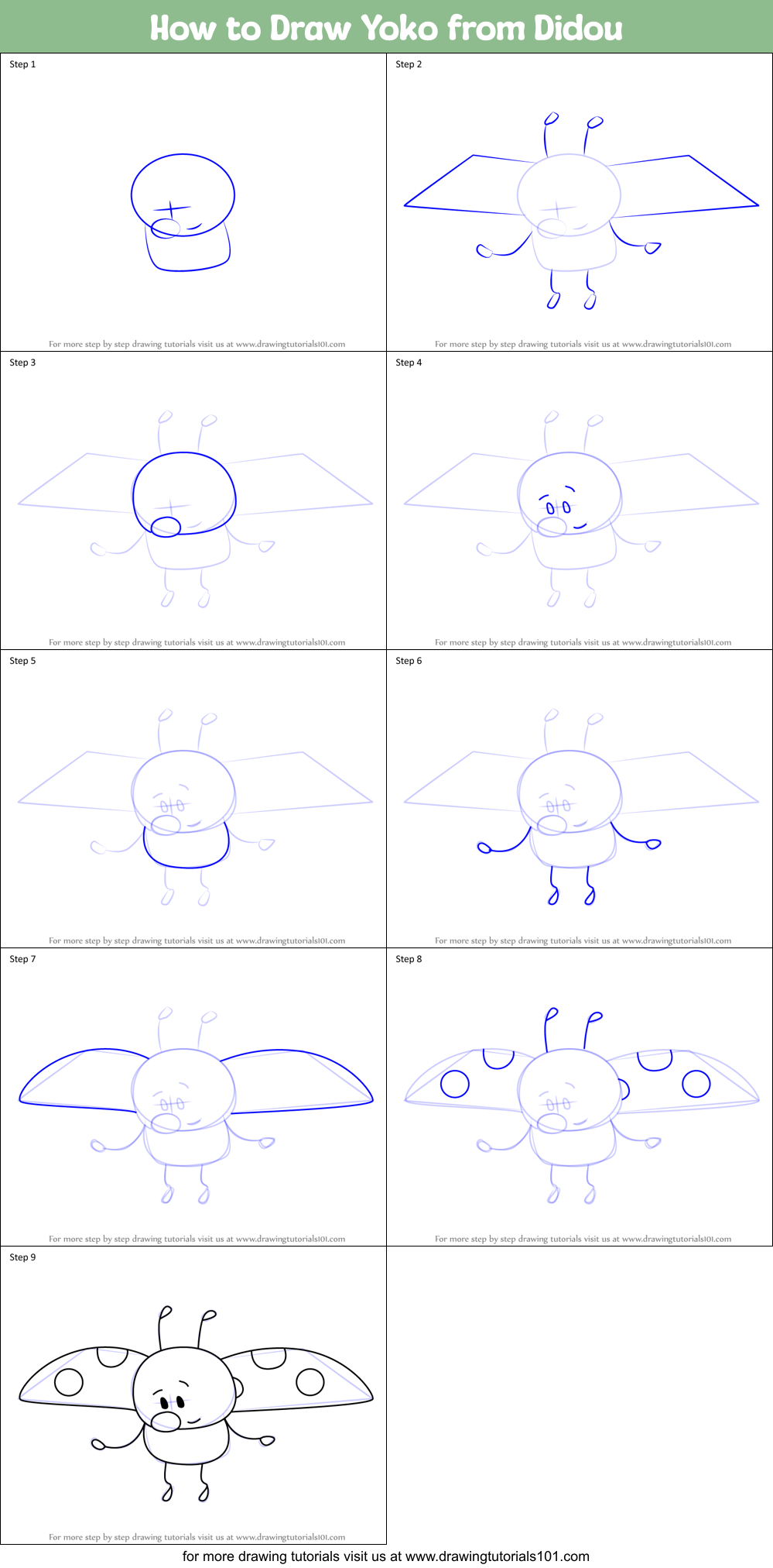 How to Draw Yoko from Didou Printable Step by Step