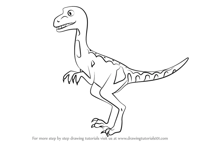 Learn How to Draw Mrs. Deinonychus from Dinosaur Train (Dinosaur Train)  Step by Step : Drawing Tutorials