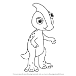 How to Draw Perry Parasaurolophus from Dinosaur Train