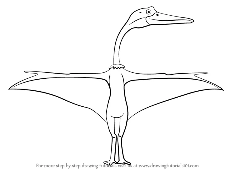 Cartoon Drawing Flying Dinosaur Pterosaur Vector Stock Vector Royalty  Free 643707187  Shutterstock
