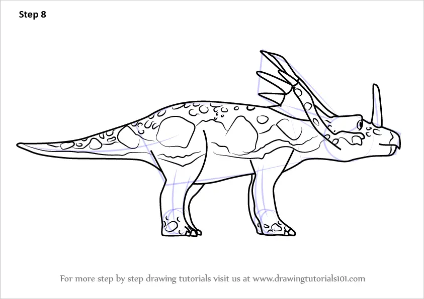 Download Step by Step How to Draw Sonja Styracosaurus from Dinosaur Train : DrawingTutorials101.com