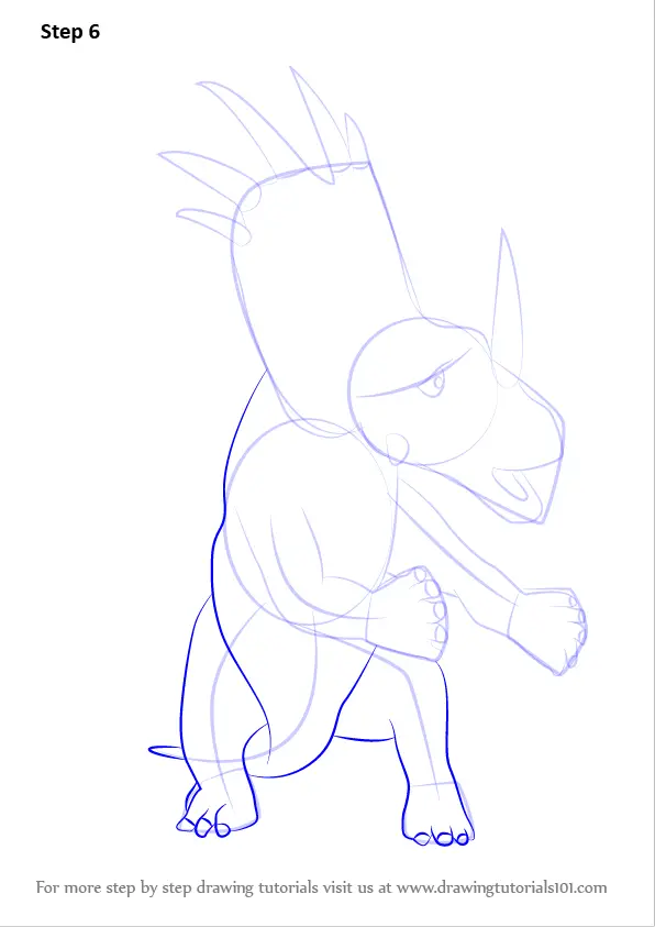 Download Step by Step How to Draw Stuart Styracosaurus from Dinosaur Train : DrawingTutorials101.com