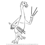 How to Draw Terry Therizinosaurus from Dinosaur Train