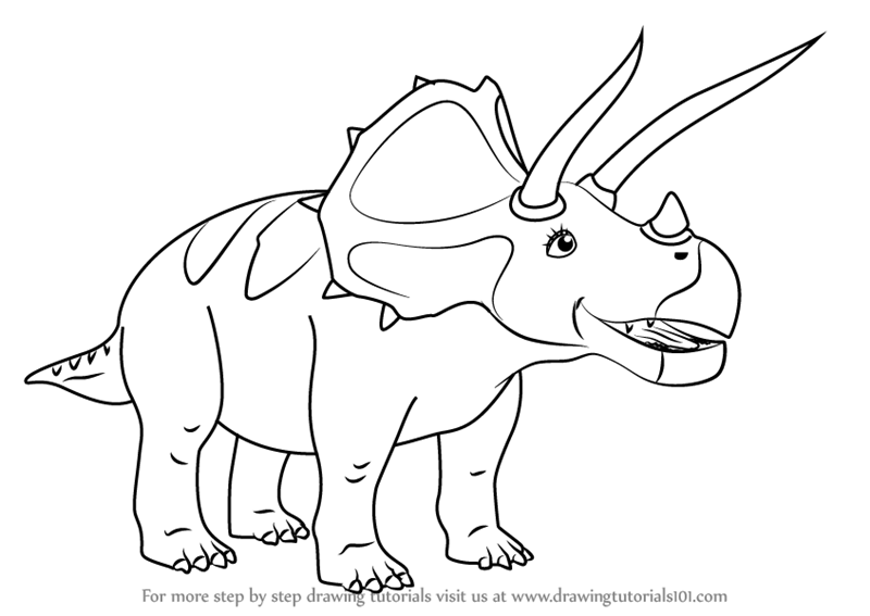 How to Draw Todd Triceratops from Dinosaur Train (Dinosaur Train) Step ...