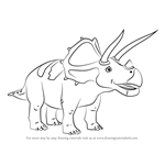 How to Draw Truman Triceratops from Dinosaur Train
