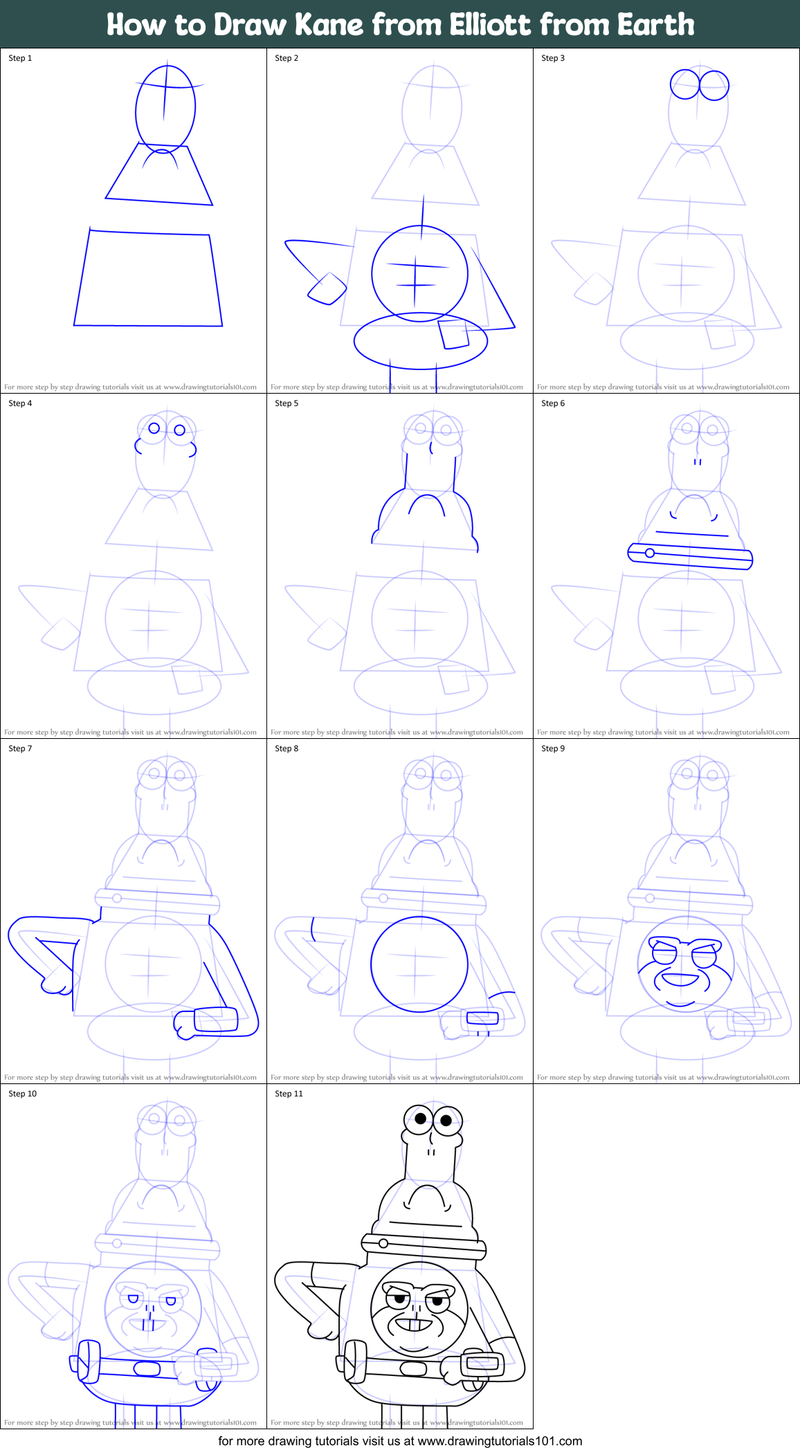 How to Draw Kane from Elliott from Earth Printable Step by Step