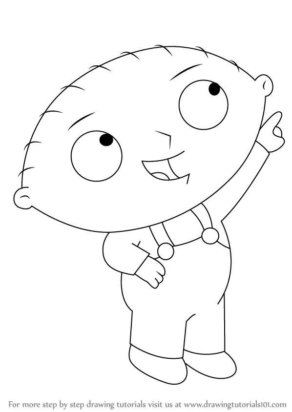 Step By Step How To Draw Stewie Griffin From Family Guy - gangster stewie roblox