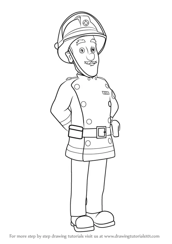 Learn How to Draw Chief Fire Officer Boyce from Fireman Sam (Fireman ...