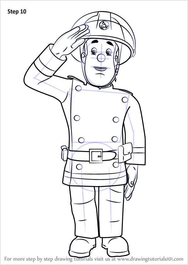 Learn How to Draw Fireman Sam (Fireman Sam) Step by Step : Drawing
