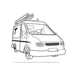 How to Draw Mike Flood's Van from Fireman Sam