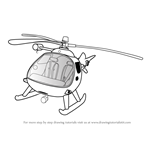 How to Draw Mountain Rescue Helicopter from Fireman Sam
