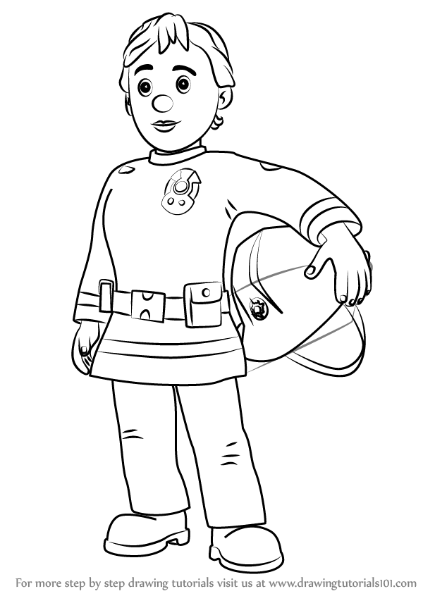 Drawings To Paint  Colour Fireman Sam  Print Design 004