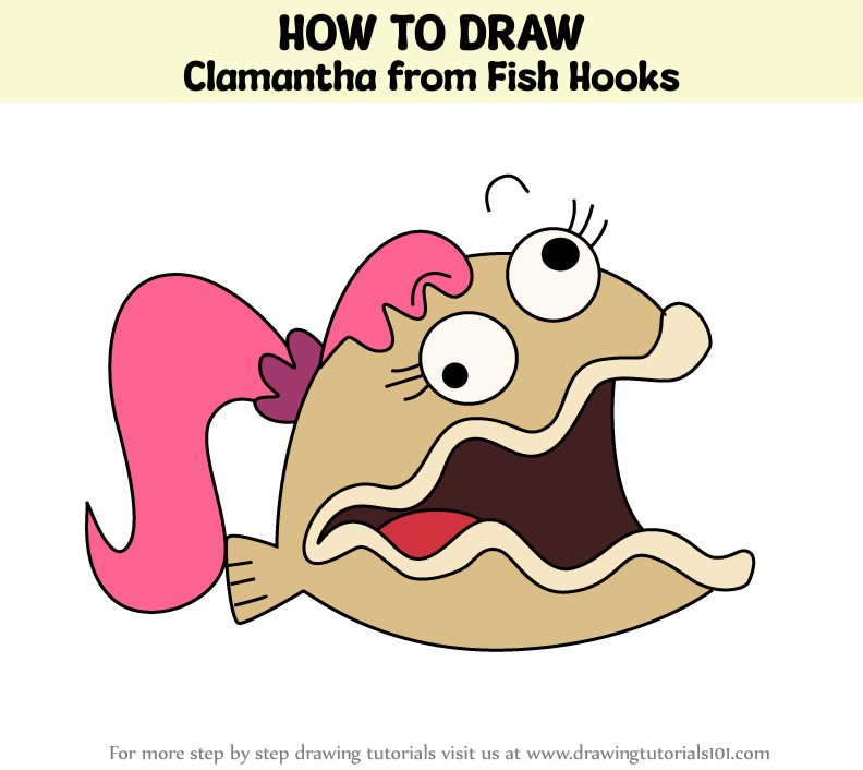 How to Draw Clamantha from Fish Hooks (Fish Hooks) Step by Step