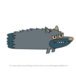How to Draw Wolf Fish from Fish Hooks