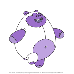 How to Draw Burple Bear from Fosters Home for Imaginary Friends