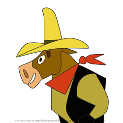 How to Draw Cowboy Cow from Fosters Home for Imaginary Friends