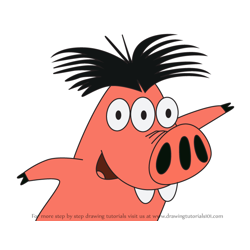 How to Draw Piggy from Fosters Home for Imaginary Friends