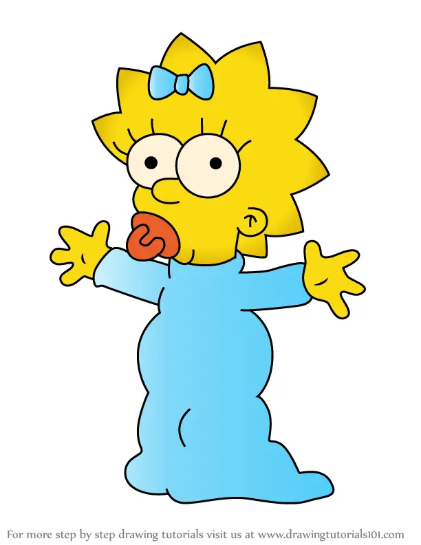 Step by Step How to Draw Maggie Simpson from Futurama ...