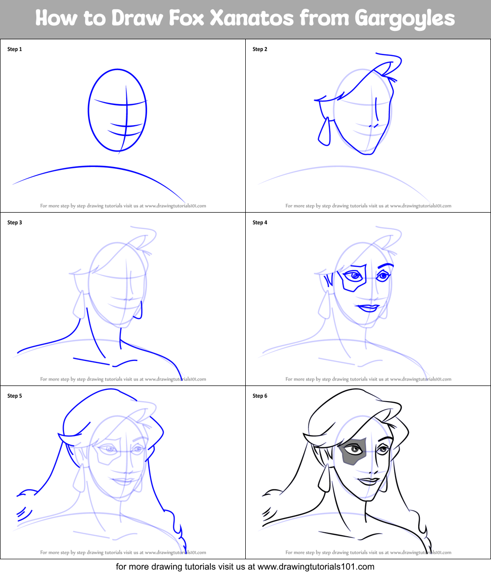 How to Draw Fox Xanatos from Gargoyles Printable Step by Step