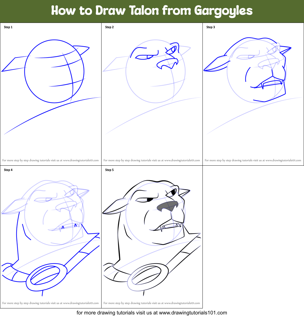 How to Draw Talon from Gargoyles Printable Step by Step